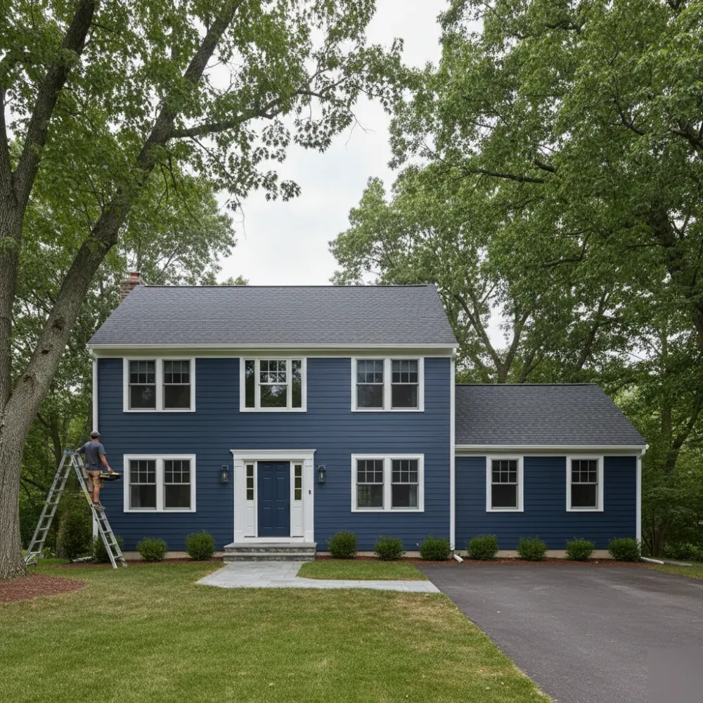Freshly painted residential home exterior result in North Shore